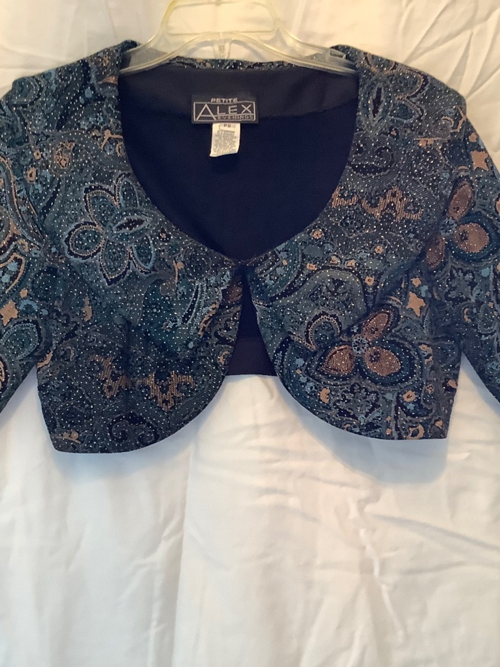 ALEX EVENINGS TWO PIECE SET JACKET & TANK PS EUC